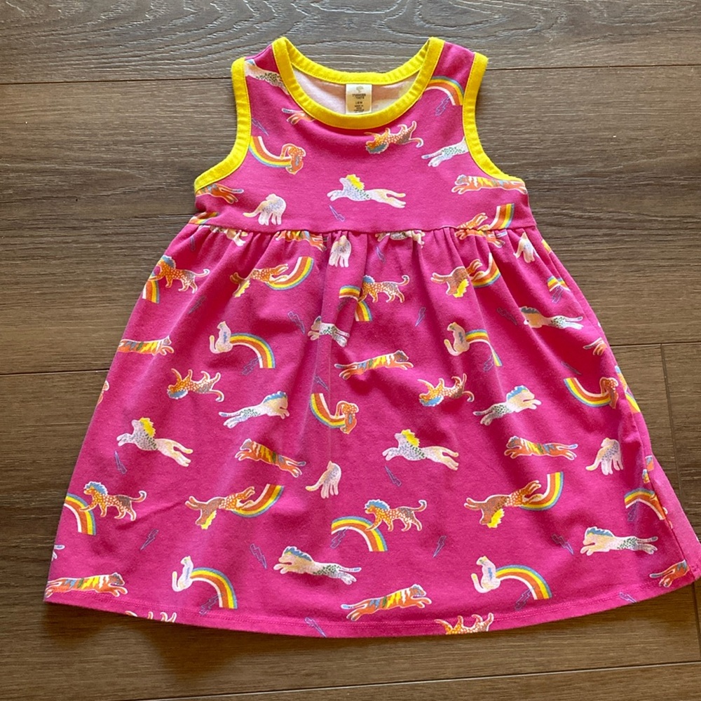 Infant Girls Pink Racerback Animal Print Summer Dress 18 Months (Nordstrom)
